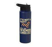 It's Not A Party Until A Weiner Comes Out Dachshund Dog Stainless Steel Insulated Water Bottle