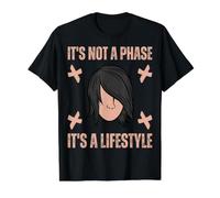 It's Not A Phase It's A Lifestyle : It was Never A Phase Emo Value Graphic T-Shirt, Men, Black, L