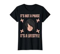 It's Not A Phase It's A Lifestyle : It was Never A Phase Emo Value Graphic T-Shirt, Women, Black, L