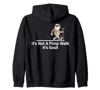 It's Not A Pimp Walk It's Gout Funny Old Man Frog Dad Humor Zip Hoodie