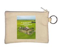 It's not About How Big The House is Motivational Slogan Key Chain Coin Purse Beige