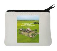 It's not About How Big The House is Motivational Slogan Neoprene Coin Purse Pouch 10x11cm White