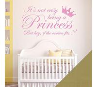It's not Easy Being a Princess, but Hey, if The Crown fits... - Girls Room Wall Art Sticker [Large] [Gold]