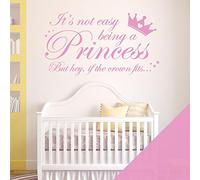 It's not Easy Being a Princess, but Hey, if The Crown fits... - Girls Room Wall Art Sticker [Medium] [Pink]