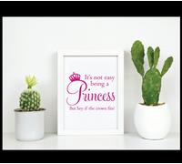 It's Not Easy Being A Princess But Hey If The Crown Fits Life Inspirational Quote in Frame 60 SECOND MAKEOVER White One Size
