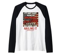 It's Not Easy Being My Girlfriend's Arm Candy Funny Couple Raglan Baseball Tee
