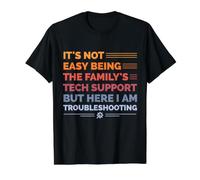 It's Not Easy Being the Family's Tech Support - Retro Value Graphic T-Shirt, Men, Black, L
