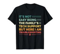 It's Not Easy Being the Family's Tech Support - Retro Value Graphic T-Shirt, Men, Black, L