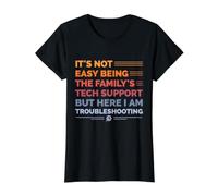 It's Not Easy Being the Family's Tech Support - Retro Value Graphic T-Shirt, Women, Black, M