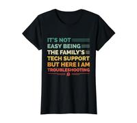 It's Not Easy Being the Family's Tech Support - Retro Value Graphic T-Shirt, Women, Black, XS