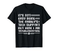It's Not Easy Being the Family's Tech Support - Sarcastic Value Graphic T-Shirt, Men, Black, S