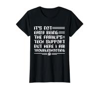 It's Not Easy Being the Family's Tech Support - Sarcastic Value Graphic T-Shirt, Women, Black, L