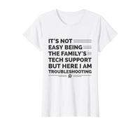 It's Not Easy Being the Family's Tech Support - Sarcastic Value Graphic T-Shirt, Women, White, L