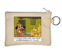 It's not fine and You Have a Responsibility to act Inspirational Key Chain Coin Purse Beige