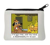 It's not fine and You Have a Responsibility to act Inspirational Neoprene Coin Purse Pouch 10x11cm White