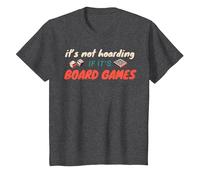 It's Not Hoarding If It's Board Games Game Night Board Gamer T-Shirt, Youth, Dark Heather Grey, Medium