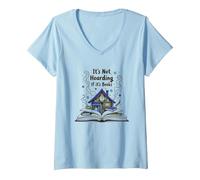 It's Not Hoarding If It's Books - Bookworm's Dream V-Neck T-Shirt, Women, Baby Blue, M