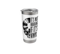 It's Not Hoarding If It's Vinyl Funny Records Lover LP Skull Stainless Steel Insulated Tumbler