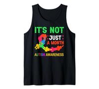 It's Not Just A Month Autism Awareness Mom Dad Boy Girl Kids Tank Top
