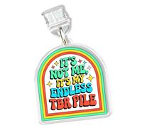 It's Not Me It's My Endless TBR Pile Charms for Kindle for Phone, Dust Plug Charm 1.5 Inches Book Lovers, Bookworms, Humorous Lightning/Type C Charging Port Acrylic Material Accessories for E-Reader