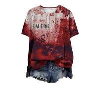 It's Not My Blood Splatter Bloody Blood Stained T-Shirt Halloween T Shirt Women, Halloween Costumes Bloody, Halloween Shirt Blood, Bloody Hand Print Shirts, Blood-Splatter Tshirt (Black, XXL)