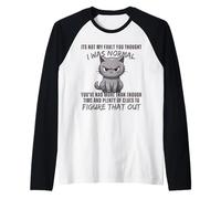It's not My Fault You Thought i was Normal Funny Cat Kitten Raglan Baseball Tee