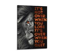 It's Not Over Lion Wall Art, Lion-themed Print, Motivational Poster, Persistent Canvas Picture Poster Decorative Painting Canvas Wall Posters And Art Picture Print Modern Family Bedroom Decor Posters