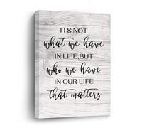 Its Not What We Have in Life,but Who We Have in Our Life That Matters Canvas Prints Wall Art Quote Oil Painting On Canvas Wooden Framed Art Canvas for Home Decoration Birthday Gift,16 X 20 Inch