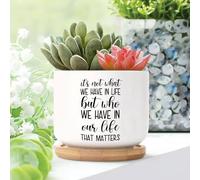 Its Not What We Have in Life but Who We Have in Our Life That Matters Ceramic Planters Bible Verse Flower Pots for Indoor Plants With Drainage Holes And Saucers Pot For Pots Outdoor Indoor Plants