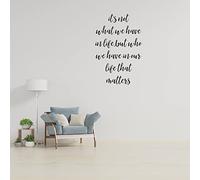 Its Not What We Have in Life,but Who We Have in Our Life That Matters Wall Decals Inspirational Quotes Vinyl Wall Decal Inspirational Sayings for Home School Wall Decorations 22 inch