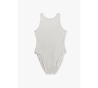 IT'S NOW COOL Womens Bodysuit One Piece Swimsuit In White Size: L, Colour: White Fabric