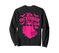 Its October 3rd Ghost Bow Eyewear Handbag Drink Motif Sweatshirt