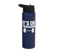 It's Ok I'm Bulking Weightlifting Cheat Day Stainless Steel Insulated Water Bottle