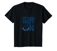It's OK Not to Be OK Mental Health Men Empowering Message T-Shirt, Kids, Black, 6 Years