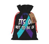 It'S Ok Not To Be Ok Suicide Prevention Awareness Christmas Drawstring Gift Bags Reusable Xmas Presents Storage Bags Party Favorstags 4.7 * 6.9ins