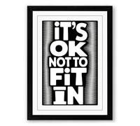 It's OK Not to Fit In Typography Framed Wall Art Print A2 (59.4×42cm) Black, Wall Decor for Living Room, Bedroom, Office & Home, Ready to Hang, Art Gift