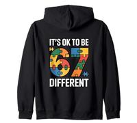 Its Ok To Be 6 7 Different Autism Puzzle Support Zip Hoodie