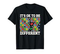 It's Ok to Be Different 67 Six Seven Puzzle Autism Awareness T-Shirt