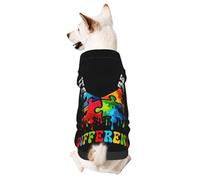 Its Ok to Be Different Autism Awareness Puzzle Small Pet Hoodies Sweatshirts Dog Pullover Hooded Winter Pet Clothes Large