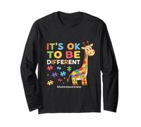 It's OK to Be Different Puzzle Giraffe Awareness Art Long Sleeve T-Shirt