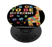 It's OK to Be Different Puzzle Giraffe Awareness Art PopSockets Adhesive PopGrip