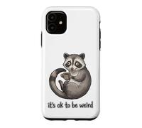 Its Ok To Be Weird Raccoon Coffee Humor Graphic Case for iPhone 11