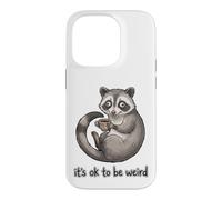 Its Ok To Be Weird Raccoon Coffee Humor Graphic Case for iPhone 14 Pro
