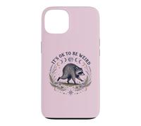 Its Ok To Be Weird Round Viral Raccoon Cottagecore Case for iPhone 13