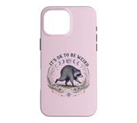 Its Ok To Be Weird Round Viral Raccoon Cottagecore Case for iPhone 16 Pro Max