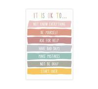 It's OK to Make Mistakes Therapy Calming Corner Anxiety Classroom Poster School Counselor Canvas Poster Wall Art Decor Print Picture Paintings for Living Room Bedroom Decoration 12x18inch(30x45cm)