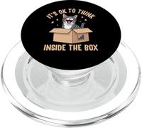 It's OK to Think Inside the Box Funny Cat Design PopSockets PopGrip for MagSafe