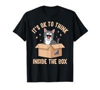 It's OK to Think Inside The Box Funny Cat Design T-Shirt