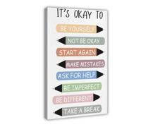 It's Okay If It Doesn't Work - Inspirational Children's Classroom Decorations Canvas Poster Wall Art Decor Print Picture Paintings for Living Room Bedroom Decoration 16x24inch(40x60cm)