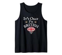 It's Okay I'm British, Union Jack Flag UK, United Kingdom GB Tank Top